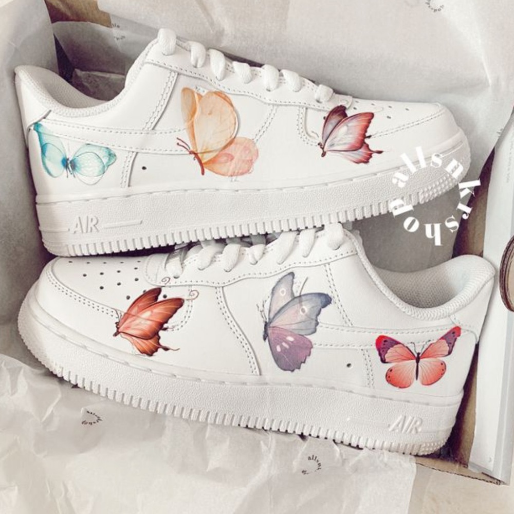 Nike womens air force 1 low custom butterf…